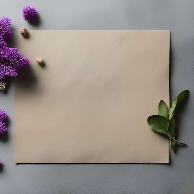 Foto de flores roxas em uma folha de papel