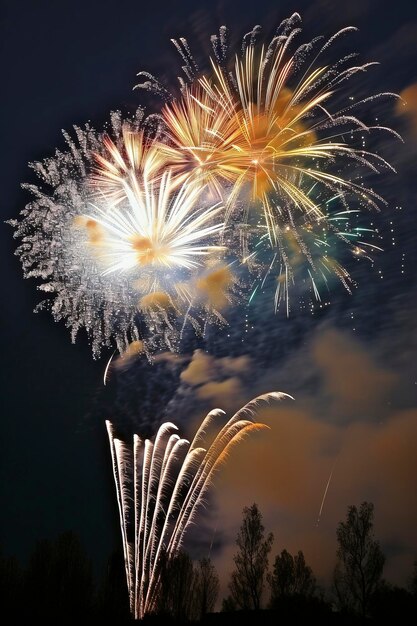 Foto de fogos de artifício de Ano Novo no céu