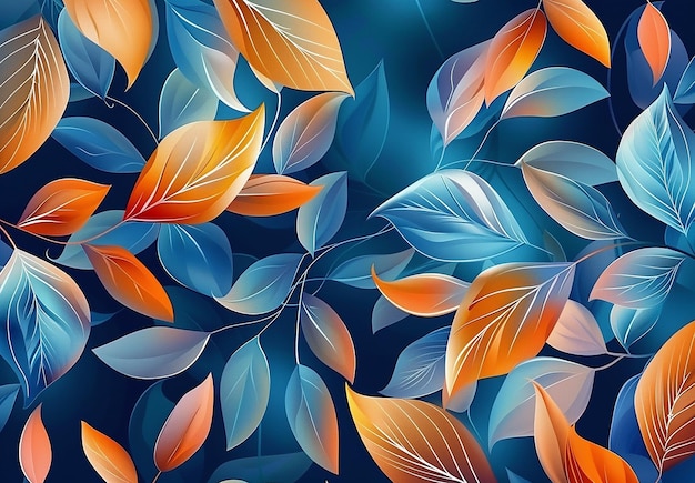 Foto de folhas coloridas padrão papel de parede design de fundo