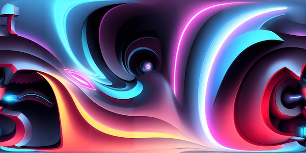 Foto de formas abstratas coloridas em uma imagem gerada por computador