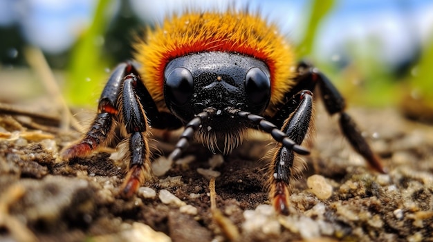 Foto de formiga de veludo em um chão