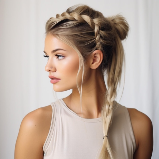 Foto foto de french braid ponytail