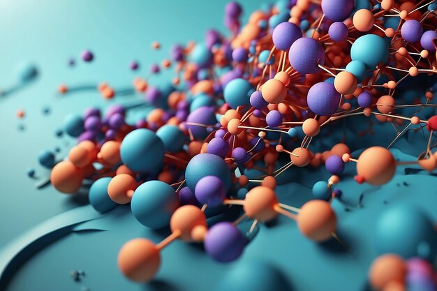 Foto foto de fundo abstrato de átomos em movimento ilustração 3d de alta qualidade