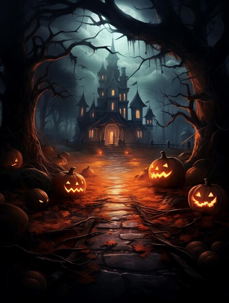 Foto de fundo vertical de Halloween com tema de Halloween para o dia de Halloween