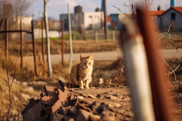 foto de gato de rua em perigo