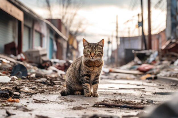 foto de gato de rua em perigo