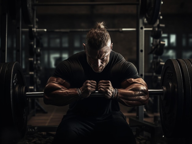 foto de ginásio de musculação de homem forte