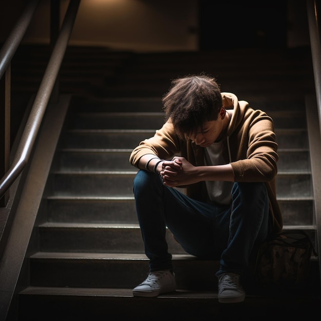 Foto de homem gestos dinâmicos emocionais homem triste sofrendo depressão depressão saúde pessoas