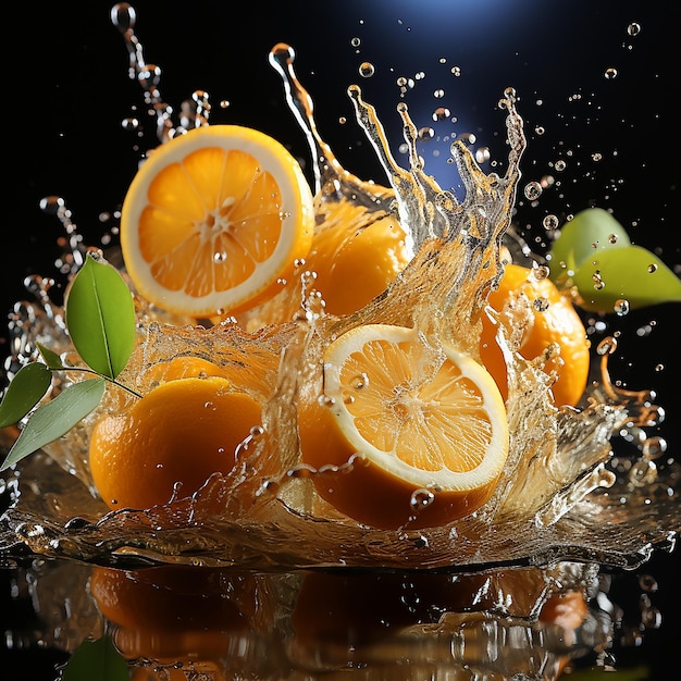 foto de limão com respingos de água