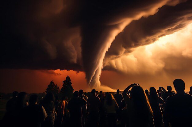 Foto foto de membros da comunidade participando de um tornado