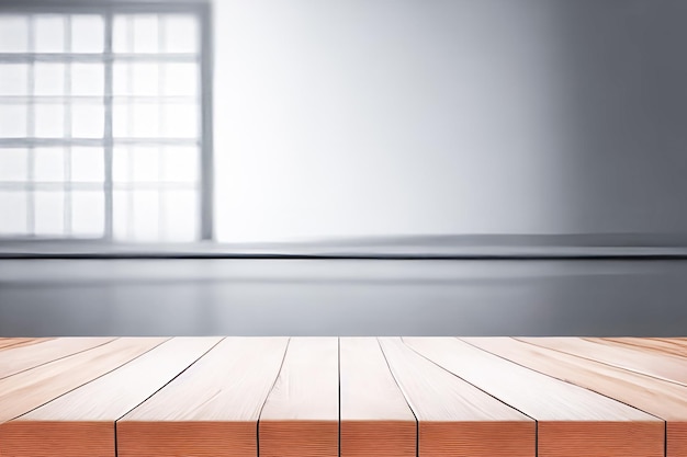 Foto de mesa de madeira vazia isolada em fundo branco