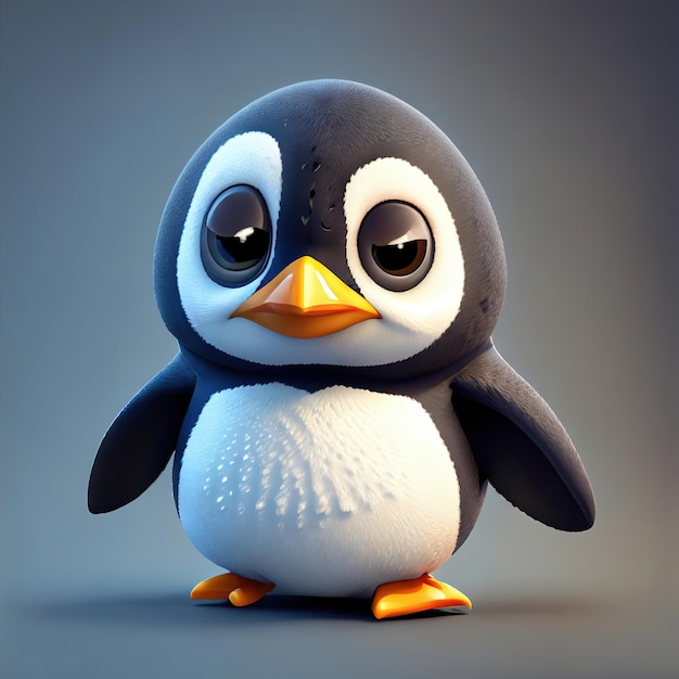 foto de mini pinguim estilo pixar 3d