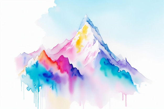 Foto de montanhas preparada em estilo aquarela