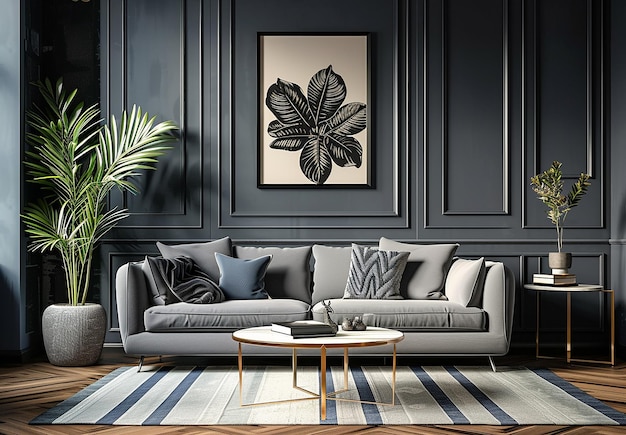 Foto de móveis interiores modernos de sala de estar com design de sofá colorido de luxo