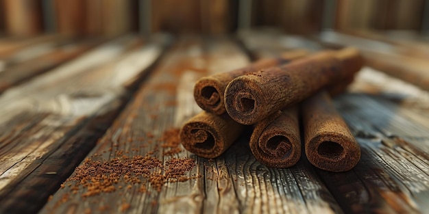 Foto de muitos palitos de canela perfumados diferentes