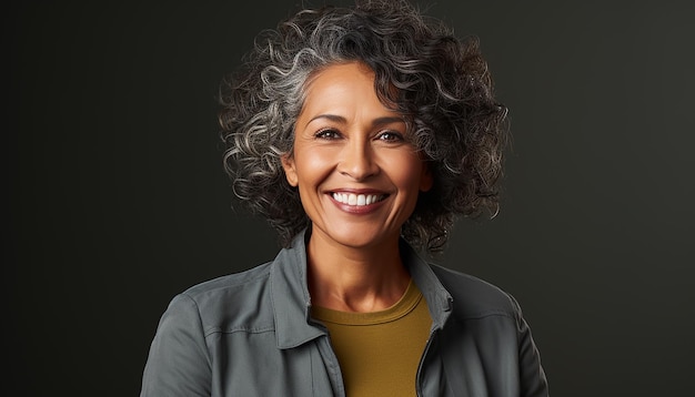 Foto de mulher de negócios madura, inteligente e hispânica com um rosto sorridente.