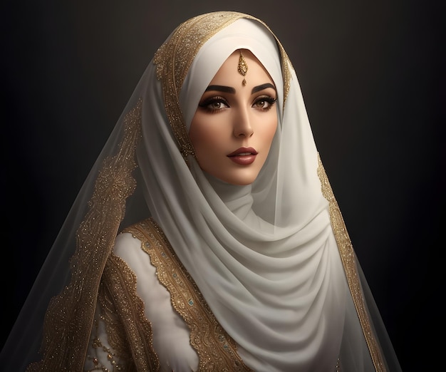 Foto de mulheres em hijab branco generative ai