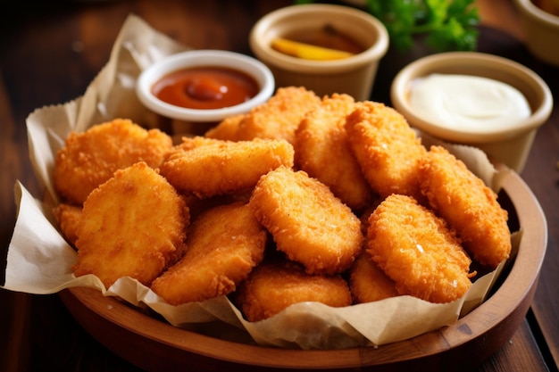 Foto de nuggets de frango com faísca