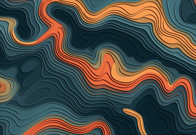 Foto de ondas abstratas coloridas e fundo de formas