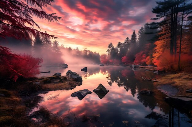 Foto de paisagem de outono colorida de despedida da natureza