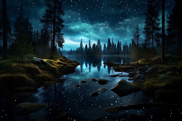 Foto de paisagem noturna de encantamento noturno