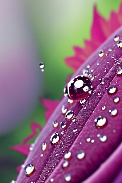 Foto de perto das folhas com gotas de água macro shot