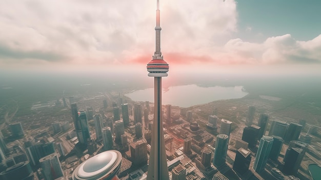foto de pintura digital de prédios no Canadá