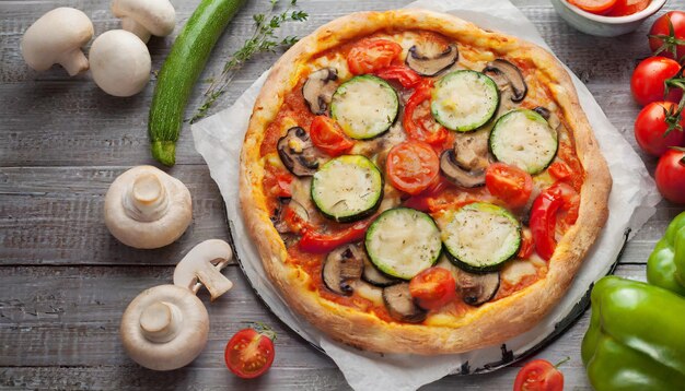 foto de pizza com queijo extra e ervas secas gerada por IA