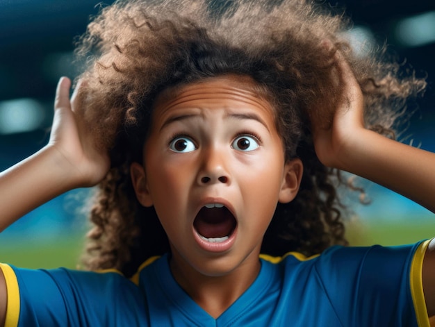 foto de pose dinâmica emocional garoto brasileiro na escola