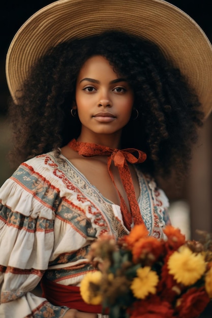 foto de pose dinâmica emocional mulher brasileira no outono