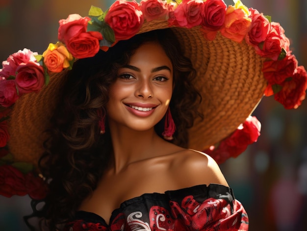 foto de pose dinâmica emocional Mulher mexicana no outono