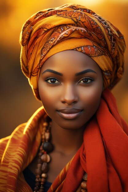 foto de pose emocional dinâmica mulher africana no outono