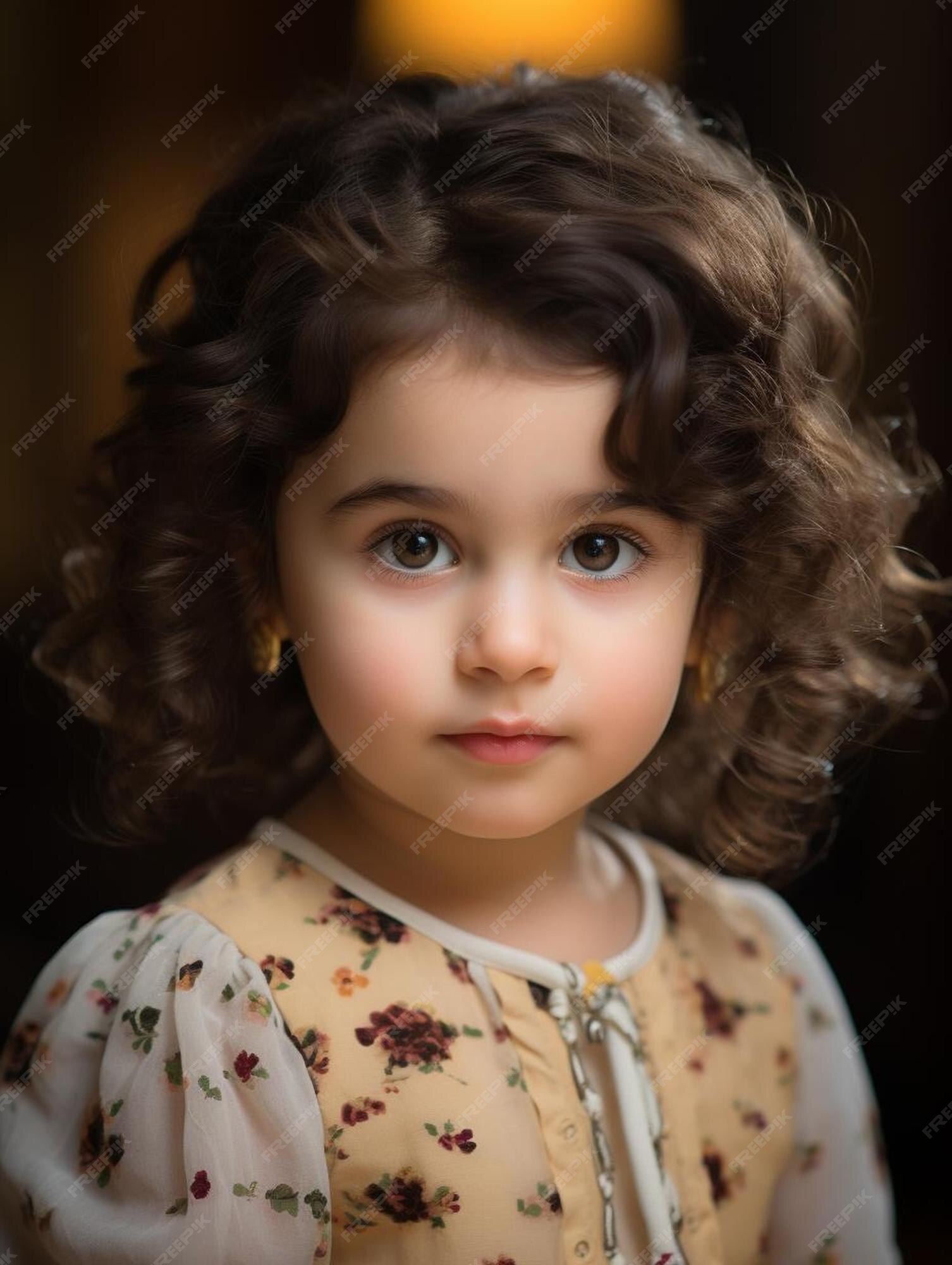 Foto de retrato de cabelo cacheado masculino infantil libanês