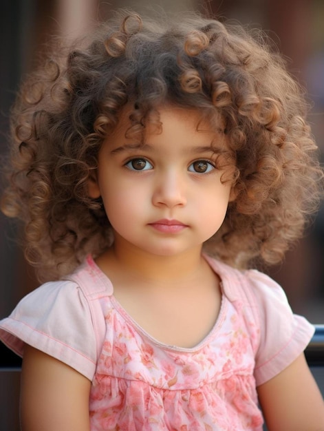 potrait de menina de cabelo cacheado 15709755 Foto de stock no Vecteezy