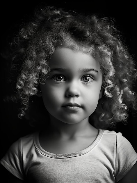 Foto de retrato de cabelo cacheado feminino infantil sul-africano