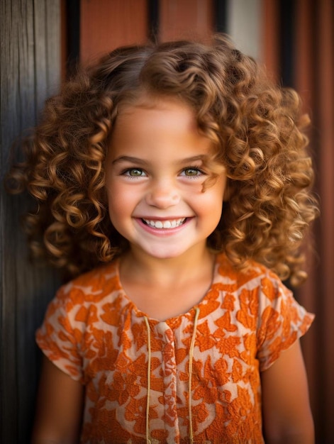 Foto de retrato de cabelo cacheado masculino infantil suíço