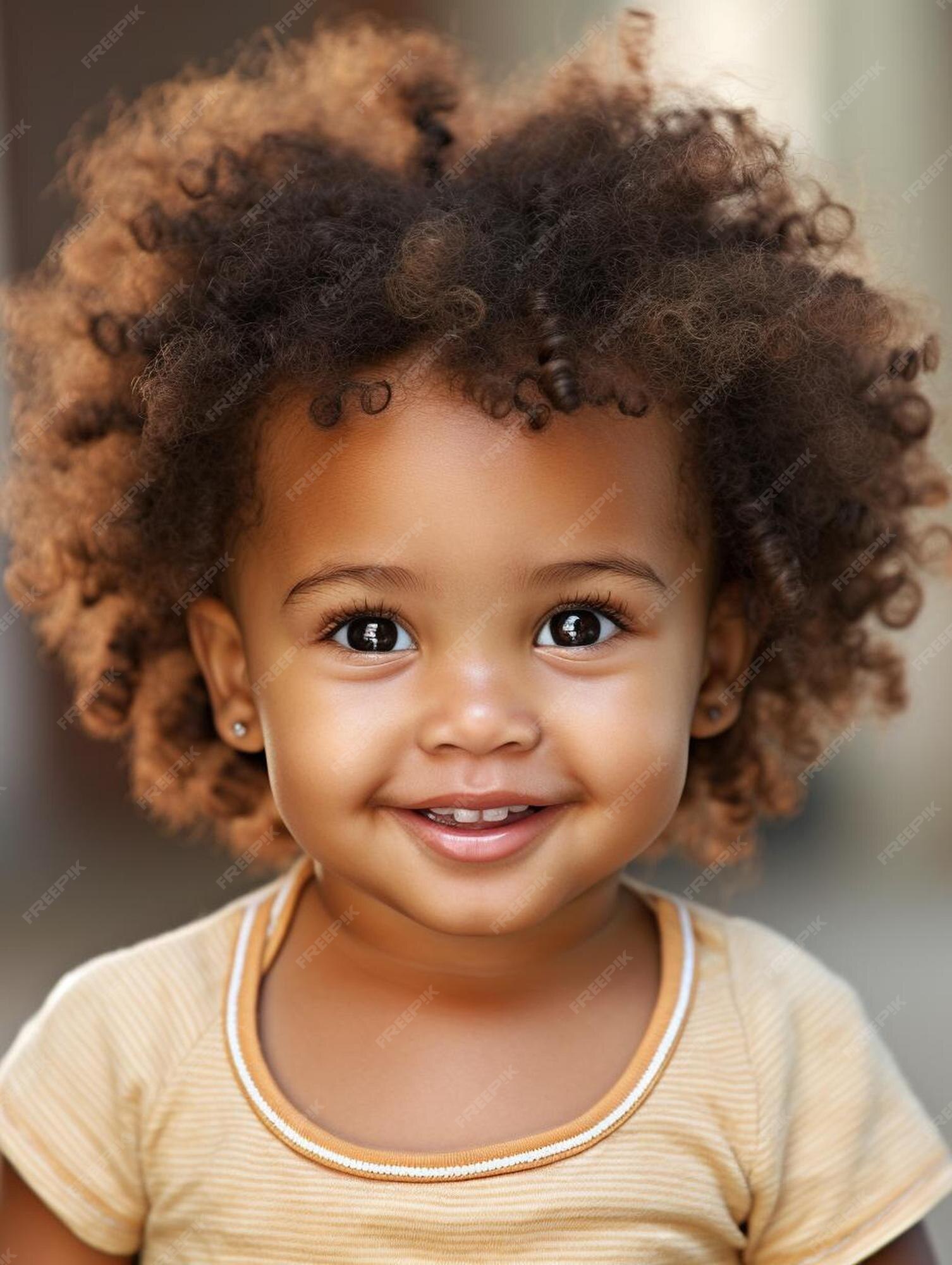 Foto de retrato de cabelo cacheado masculino infantil espanhol