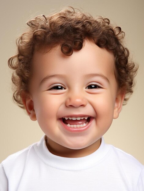 Foto de retrato de cabelo cacheado masculino infantil suíço