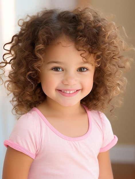 Foto foto de retrato de cabelo encaracolado feminino infantil indiano