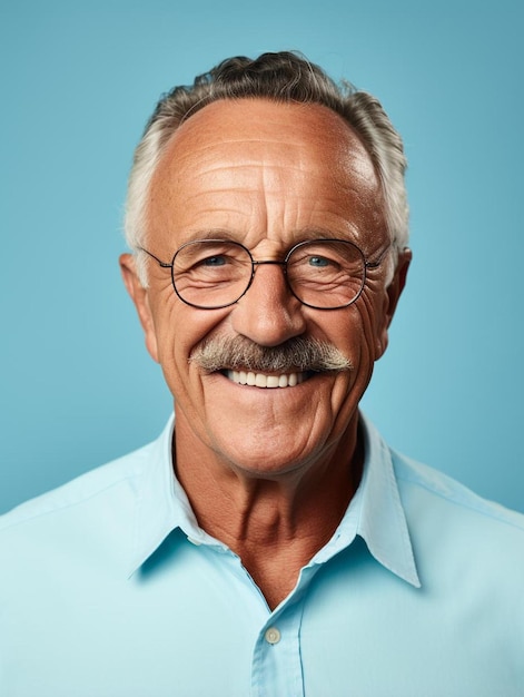 Foto de retrato de cabelo encaracolado masculino adulto sênior alemão