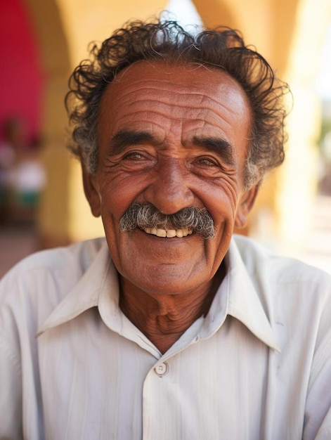 Foto de retrato de cabelo encaracolado masculino adulto sênior libanês