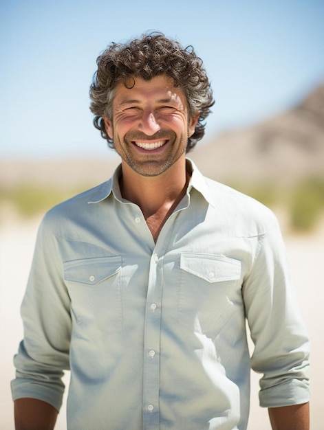 Foto de retrato de cabelo encaracolado masculino adulto sênior libanês