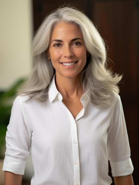 Foto de retrato de cabelo liso feminino adulto sênior colombiano