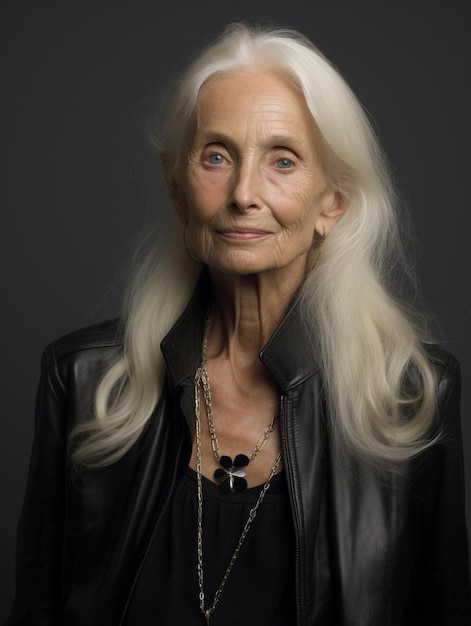 Foto de retrato de cabelo liso feminino adulto sênior mexicano