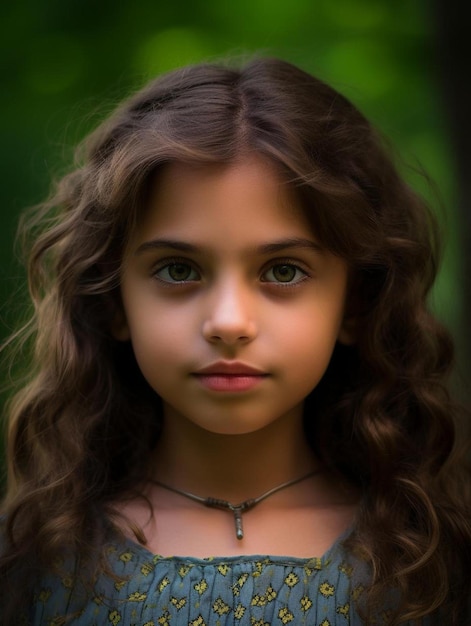 Foto de retrato de cabelo liso feminino de criança colombiana