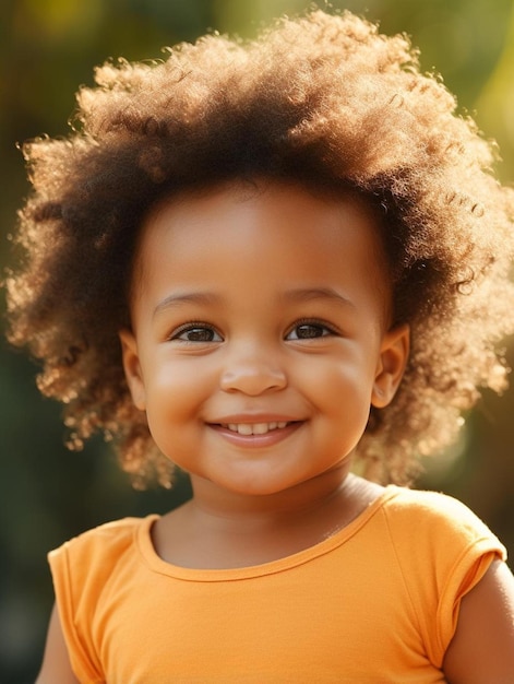 Foto de retrato de cabelo liso feminino infantil colombiano sorrindo