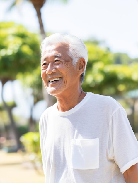 Foto de retrato de cabelo liso masculino adulto sênior chinês