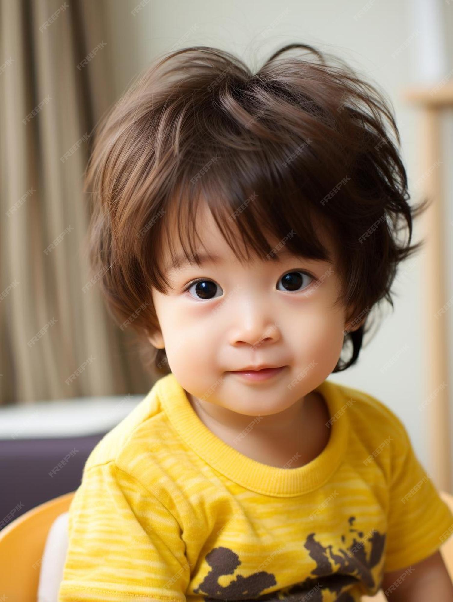 Foto de retrato de cabelo liso masculino infantil de singapura