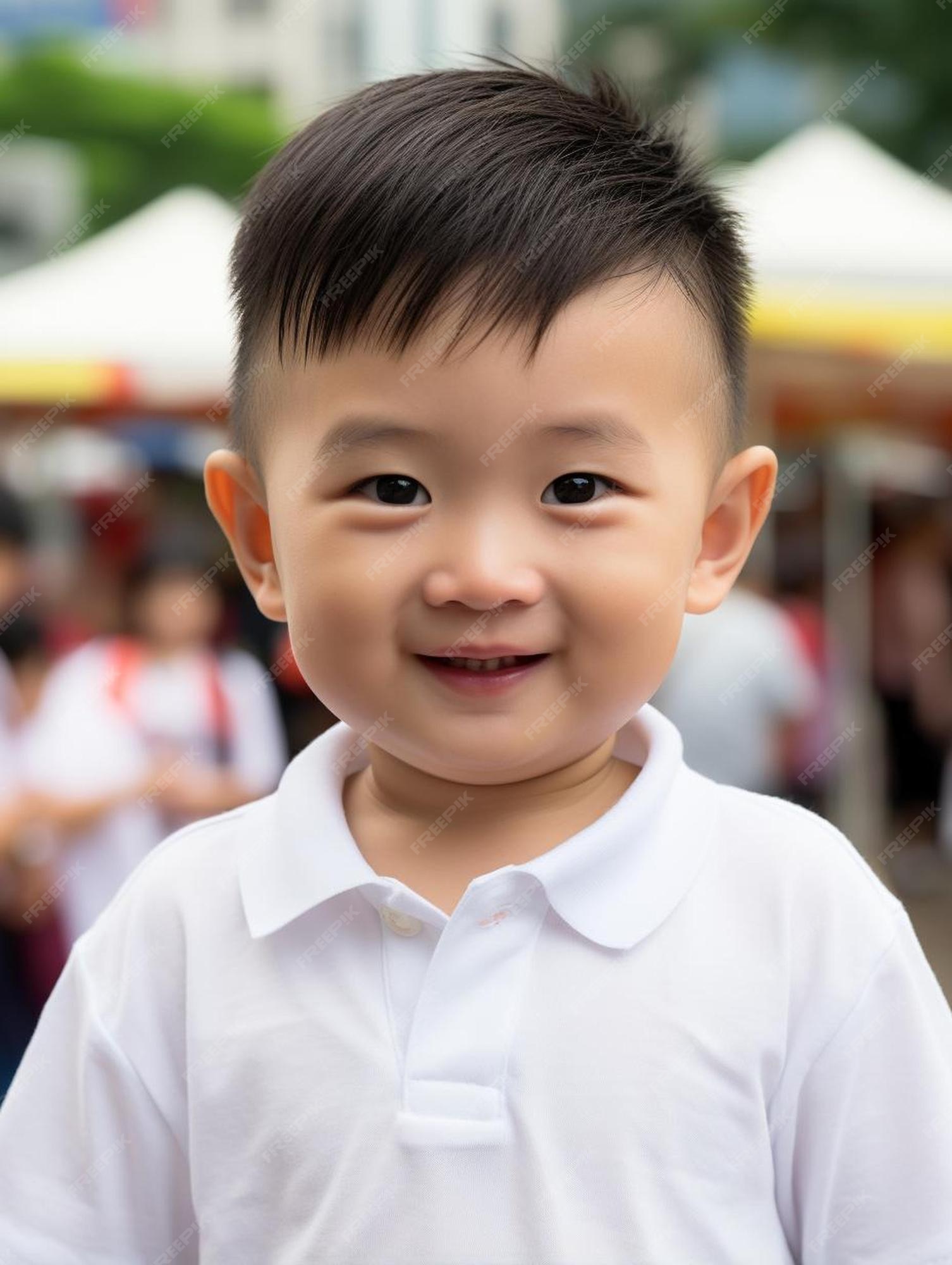 Foto de retrato de cabelo liso masculino infantil de singapura