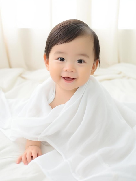 Foto de retrato de cabelo liso masculino infantil japonês